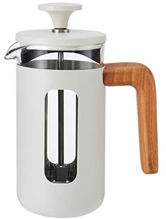 La Cafetière Pisa Cafetière, 3 tasses/35ml, verre borosilicate résistant à la chaleur et acier inoxydable avec piston facile à saisir, petite cafetière à piston pour thé en vrac et café moulu, Flint