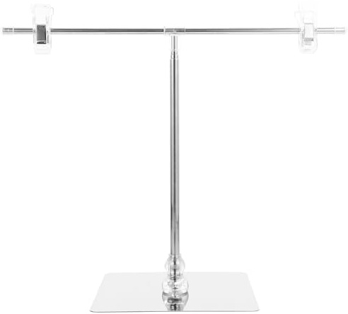 EXCEART Adjustable T Shaped Poster Stand with Clip Metal Banner Holder for Desktop Tabletop Store Display Indoor Outdoor Advertising Signs