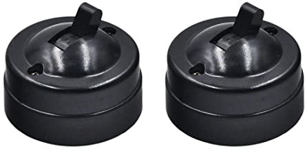 Interruptor de control único retro Superficie de pared montada en la pared redonda de alternancia plana plana 2 piezas de control de un control de 2 piezas