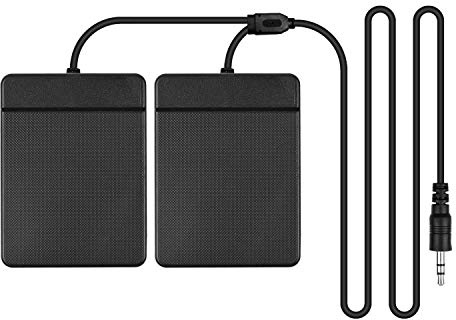 COMETX Dubbel pedal 3,5 mm gränssnitt kompakt hållpedal universell dubbel pedal för musikinstrument bärbart vikbart piano elektroniskt tangentbord elektroniskt vikbart trumma