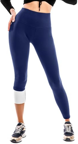 SINOPHANT Leggins termicos Mujer Invierno, nuevos Mallas termicas Mujer con Forro Polar Alta para Invierno Azul Marino L-XL
