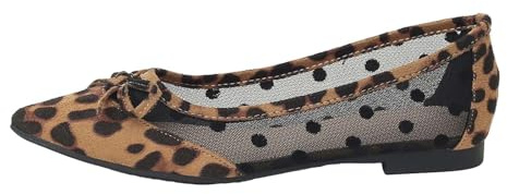 Ballerines pour femme - Léopard élégantes - Chaussures basses pour femme - Dessus creux - Respirantes et confortables - Chaussures de loisirs d'été - Chaussures de soirée décontractées - Chaussures de