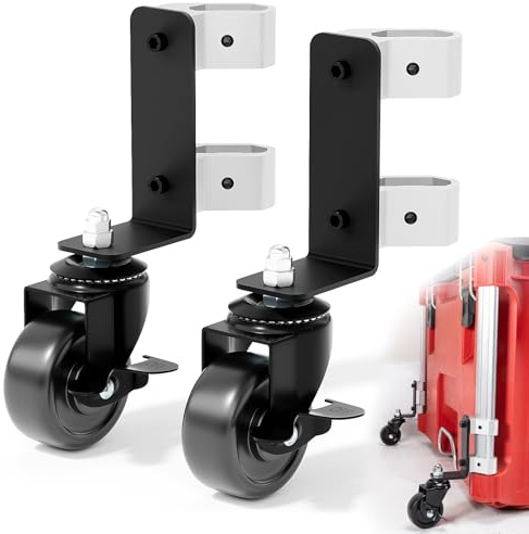 Packout Wheels Compatible with Milwaukee, Packout Accessories Tool Boxes, Upgraded 360° Dual Front Wheels, Pack Out Rolling Tool Box, 200 Lbs Capacity