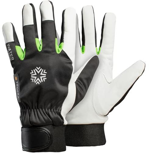 Tegera 535 - Gants de travail - Imperméables, coupe-vent, doublés, bouts des doigts renforcés, cuir de chèvre pleine fleur, taille 10 (1 paire)