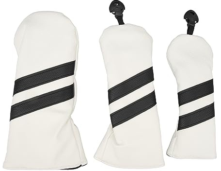 PU Driver Headcover, Wood Fairway Hybrid med Dammtät Roterbar Etikettetikett, Klubbskydd för Sport och Utomhus