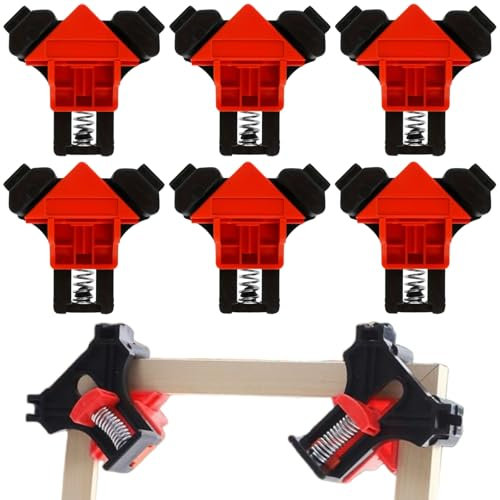 Sargentos para Esquinas,6pcs Abrazaderas de Esquina,Abrazaderas de Ángulo Recto,para Construir Cajas de Madera,Marcos de Cuadros,Buzones,Cajoneras