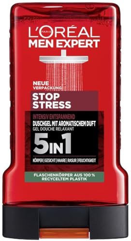 Loreal Men Expert Stop Stress 5-in-1 Shower Gel 3 x 250 ml Pack of 3