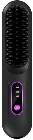 Cepillo Alisador De Pelo Inalámbrico Mini, Cepillo Alisador De Cabello Sin Cable Portátil Peine Alisadors Con Pantalla LCD Para Estilizar En Casa Fiestas Citas Bodas Pelo Largo Grueso Fino Y Rizado