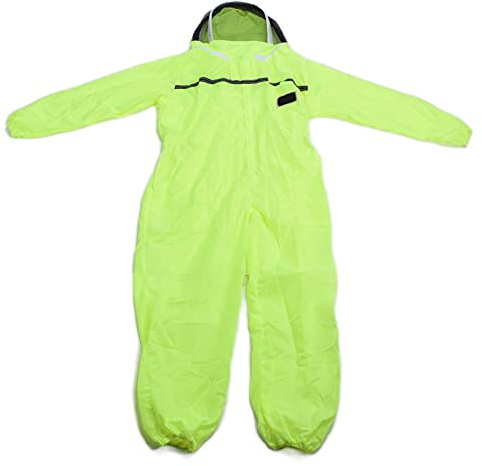 Beekeeping Suit One Piece Zipper Design, Fluorescent Green, 2XL - Breathable Beekeeper Clothing, Protective Bee Jacket Hoodie for Men and Women