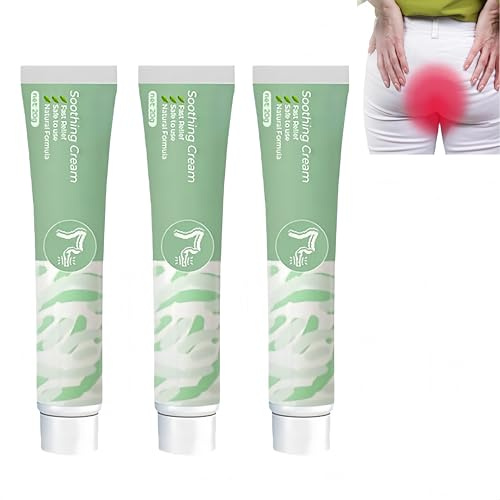 Crema herbal para hemorroides, ingredientes naturales, suave y segura, apta para todo tipo de piel. (3Piezas)