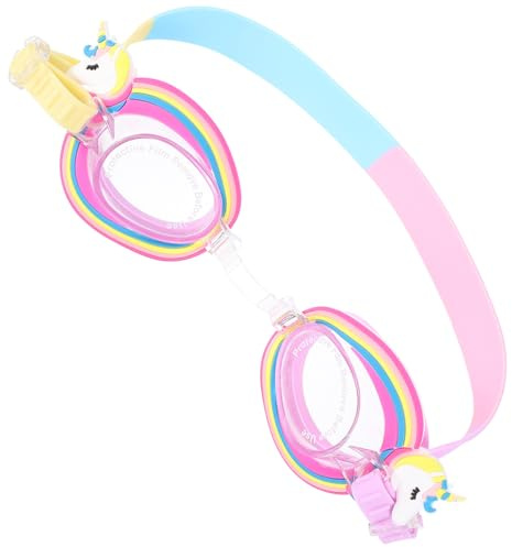 TIDTALEO Lunettes de Natation pour Filles en Silicone Antibuée, Faciles à Porter et Retirer, Vacances et Piscine Garçon et Filles Motif Licorne Adorable