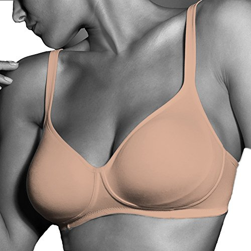 GIOS Reggiseno Senza Ferretto con Coppe Preformate in Tessuto Elasticizzato Art. Aroma Coppa B (6, Nero)