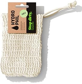 Hydrophil nachhaltiges Seifensäckchen für Festes Shampoo und Seife - Umweltfreundliche Seifenaufbewahrung und Seifennetz für Duschablage - Mit Sisal Seite für Peeling Effekt - 1er Pack