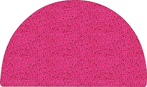 Nicoman Easy-Clean & Dirt-Trapper Barrier Half Circle Moon Doormat｜Non-Shedding & Jet-Washable Outdoor Spaghetti Doormats (Pink, 70x44cm)