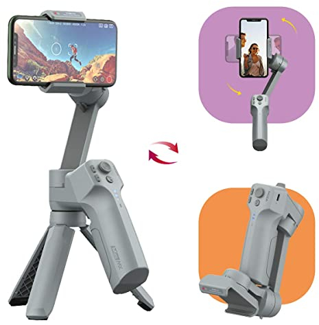 Moza Mini MX Gimbal Stabilisator für 3-Achsen-Smartphone, Videoaufnahme in Echtzeit, Native Steuerung des Telefons, MSG02, grau