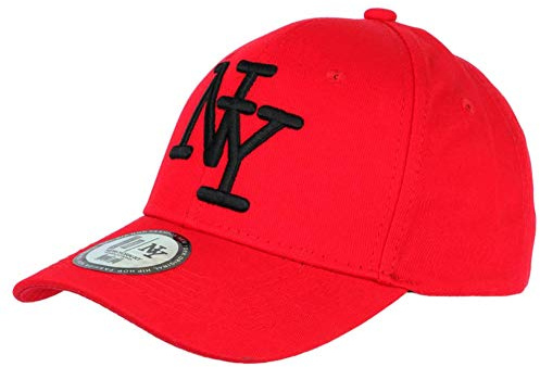 Hip Hop Honour NY Cap Rot und Schwarz Trendige Visiere Baseball Sticker Original Stazky – Herren Gr. Einheitsgröße, rot