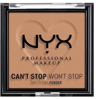NYX Professional Makeup Can’t Stop Won’t Stop Mattifying Powder Caramel für einen mattierten Teint und reduzierten Glanz