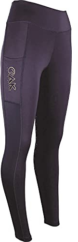 AK Oreo Collants/Leggings/Culottes d'équitation Respirants Taille Haute à Enfiler avec poignée en Silicone à siège Complet (FR/ES, Alpha/Lettres, XS, Taille Normale, Taille Normale, XS, Noir)