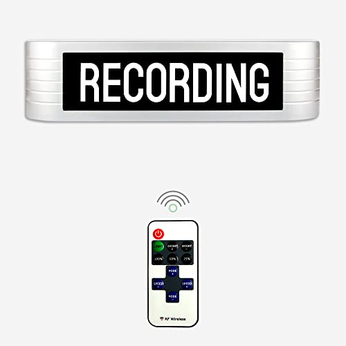 Neon Sign Light Recording Warning Sign for Studio Radio Station Office or home Decor,Different Lighting Modes Wireless Using With Remote Control (Recording)