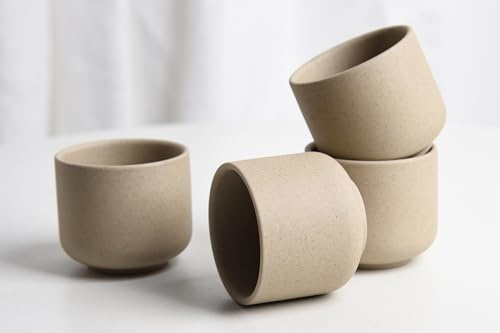 SYJAN HOME Ceramic teacups set of 4,No Handle Chinese KungFu Tea cups,3.5oz Teacups Japanese Teacup Set,Ceramic Tea Cup,4Pcs