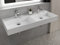 Aqua Bagno | Doppelwaschbecken weiß, Loft Air Design, Modernes Keramik Waschbecken, Waschtisch eckig | 121 x 46 cm