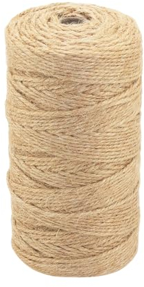 Hilpaty Jute-Schnur 3mm 200m Natur Jute Kordel mit 3 Fasern Starke Jutegarn für Dekoration Garten Floristik DIY Kunst Bündeln Basteln und Einpacken