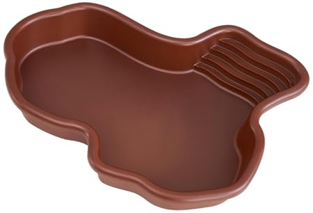 ＡＷＨＡＯ Reptilien-Badebecken, Terrarienschale, Schildkröten-Wasserschale mit geneigter Futterplatte, Reptilien Wasserschale, Reptilienschale für Schildkröten, Eidechsen, Geckos, Skorpion, Ohne Schlauch