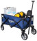 TactFire Bollerwagen Faltbar, Transportkarre Gerätewagen Verstellbarer Griff Karren, PVC-Reifen, bis 80 kg Tragkraft Transportwagen Gartenanhänger ohne Dach (Blau)