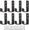 MUXHEL 8er-Set Kleiderhaken, Garderobenhaken Schwarz, 63 x 20 x 30mm Schwerlast Wandhaken, Garage Haken, Kleiderhaken Wand, Haken zum Schrauben, Wandhaken mit Schrauben für Badezimmer, Schlafzimmer