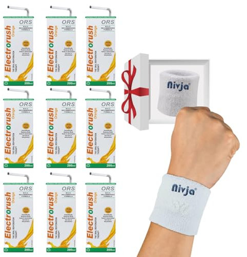 Electrorush ORS Orange Flavour Electrolyte Water, Supplement for Dehydration - Energy Drink, Ready to Drink (Carton Pack 9 X 200ML)