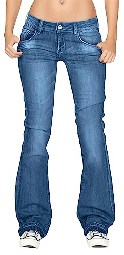Jean Femme Bootcut Stretch evasée Hanche Jean Flare Taille Basse Ultra Confortable Pantalon Patte d'elephant Grande Taille en Denim Jeans Wide Leg Flared fit Amincissant Extensible Pants