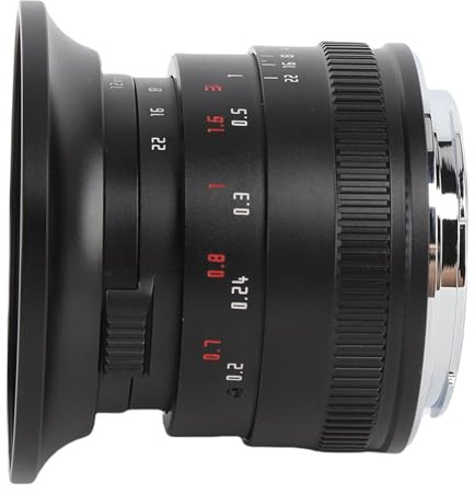 12mm F2.0 Kameralins, Ultra Vidvinkelmanuell Fokuslins Utan Distorsion, Långa Beneffekt för Porträtt, 20 Cm Makro, för A6400 A6500 A6600 för ZVE-10 för ZV-E1 för A7II A73 (BLACK)