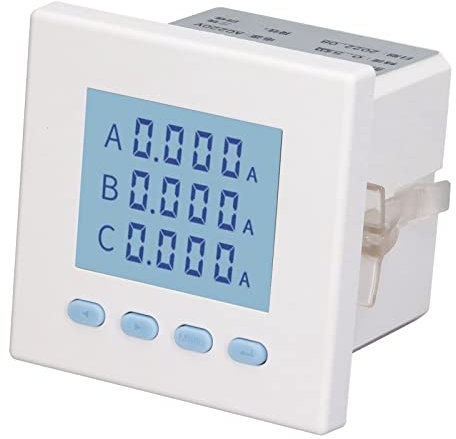 Rankomu Medidor de energía digital trifásico, monitor LCD de uso de energía, CA 220 V 5 A, medidor de energía para monitoreo de electricidad