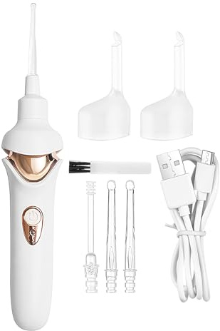 Kit Eléctrico para Eliminar Cera de Oído | Accesorios de Limpieza Auditiva de Silicona | Extractor Seguro Reutilizable Portátil para Niños Adolescentes y Adultos en Casa Uso Diario