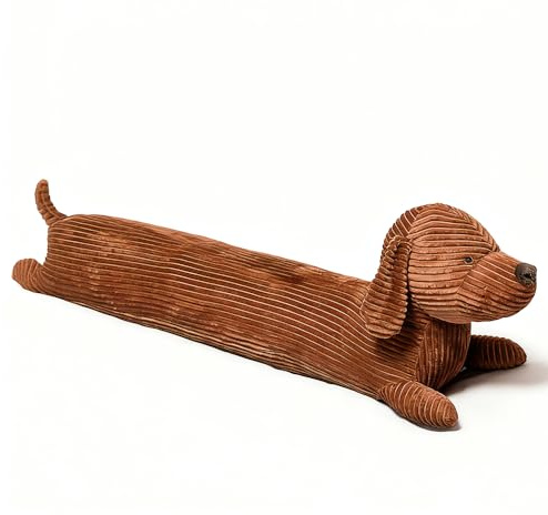 SKIKHN Almohada de Abrazo de Felpa para Perro Salchicha,50CM Almohada de Peluche de Animal,Cojines de Animales de Peluche,para Sofá,Decoración del Hogar,Regalo de Cumpleaños Navidad Marrón