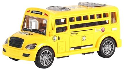Zxpjkyu Autobus Scolaire Jouet Véhicule Miniature avec Ouvrables et Mécanisme à Inertie pour Enfants Fabrication Résistante Adapté pour Cadeaux Jeux, Jaune