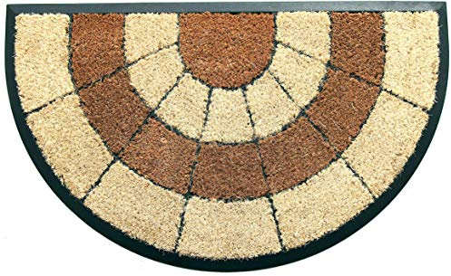 Coco&Coir Door Mat | Natural Coir | Printed | Shaped| Latex Backed Door Mat (Sunrise Cluster)
