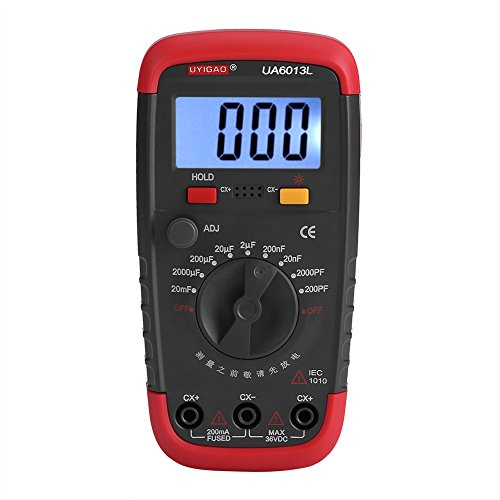 Zerodis Digitales Kapazitätsmesser, Kondensator Pro Tester 0,1pF - 20.000uF mit LCD-Hintergrundbeleuchtung max. 1999 Display