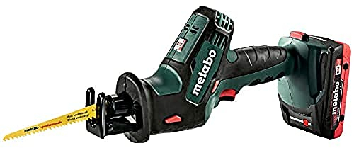 METABO Akku-Säbelsäge SSE 18 LTX Compact (602266800); Kunststoffkoffer; 2x18V/4Ah LiHD + ASC 30-36 V