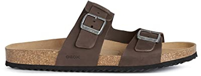 Geox U Sandal Ghita B, Sandalias para Hombre, Marrón (Dk Coffee), 44 EU