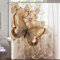 M&W DAS DESIGN Duschvorhang golden Schmettling Pflanzen Flora Textil Blumen Butterfly Schimmelresistent Farbefest inkl. 12 C-Ringe Gewicht unten 180x200 (BxH) cm