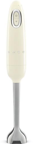 Smeg, Frullatore a Immersione HBF11CREU, Funzione Turbo e Sistema di Taglio Flowblend, con Impugnatura Antiscivolo, Avvolgicavo Integrato, Accessori Non Inclusi, Potenza 700W, Panna