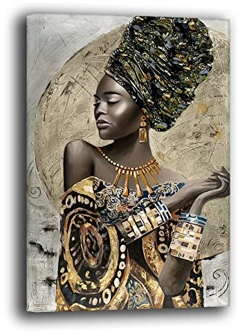 Printerland Quadro Moderno Donna Ragazza Africa Quadri moderni soggiorno da Parete XXL grande Stampa su tela Canvas Decorazione Murale muro Arredo Camera da letto Cucina (30x40 cm, 8)