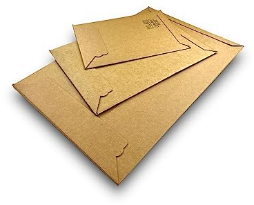 50x Versandtaschen Wellpappe DIN A4-250 x 353 mm selbstklebend - Versandtaschen aus Karton für Elektronik Bücher Transport - Warensendung Versandverpackung