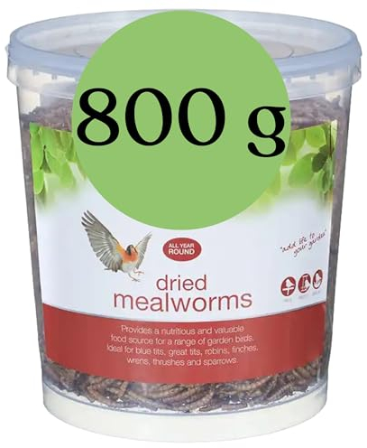 Blumixx Mehlwürmer für Wildvögel und Kleintiere – 800g Eimer, Getrocknet & Nahrhaft – Ideal für Vogelfutter im Winter und als Nahrungsergänzung für Haustiere