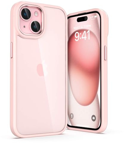 ULAK for iPhone 15 Case Clear, [Anti-Yellow] Pink