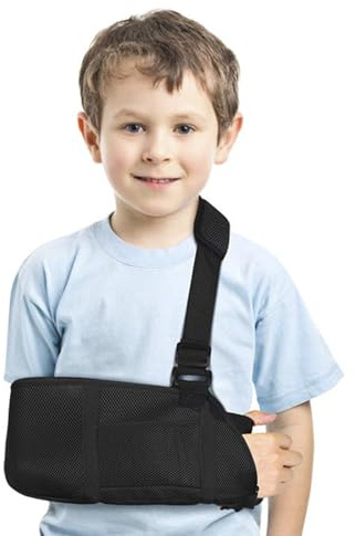 Kids Arm Sling for Shoulder Injury, Breathable Mesh Rotator Cuff Sling Shoulder Immobilizer Stabilizer Adjustable Arm Support Brace Strap Fixation Belt for Dislocated Shoulders, Broken Arm & Elbow