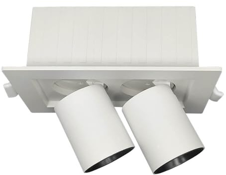 IWIIK Lampara de techo LED orientable y ajustable blanca, gran luminosidad, color de luz seleccionable 3000K-4200K-6500K, UGR<19, foco moderno blanco empotrable para interior (12W Base Cuadrada)