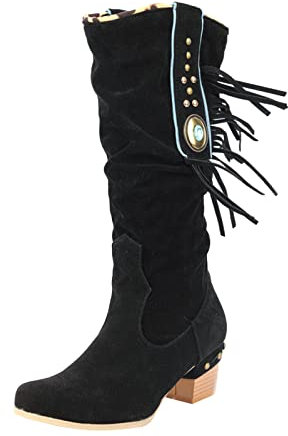 schuhe damen sale markenWinterstiefel Damen Casual Langschaft Boots Winterschuhe Stylisch & Praktisch Winterstiefel Damen Elegant Klobiger Block angebote des tages heuteschuhe herren