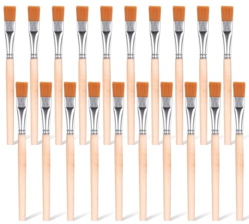 cobee 20 Stück Flache Pinsel Set, Holzpinsel Aquarellpinsel Kleine Künstlerpinsel Pinsel Set Bastelpinsel für Kinder Künstler Malerei-Enthusiasten
